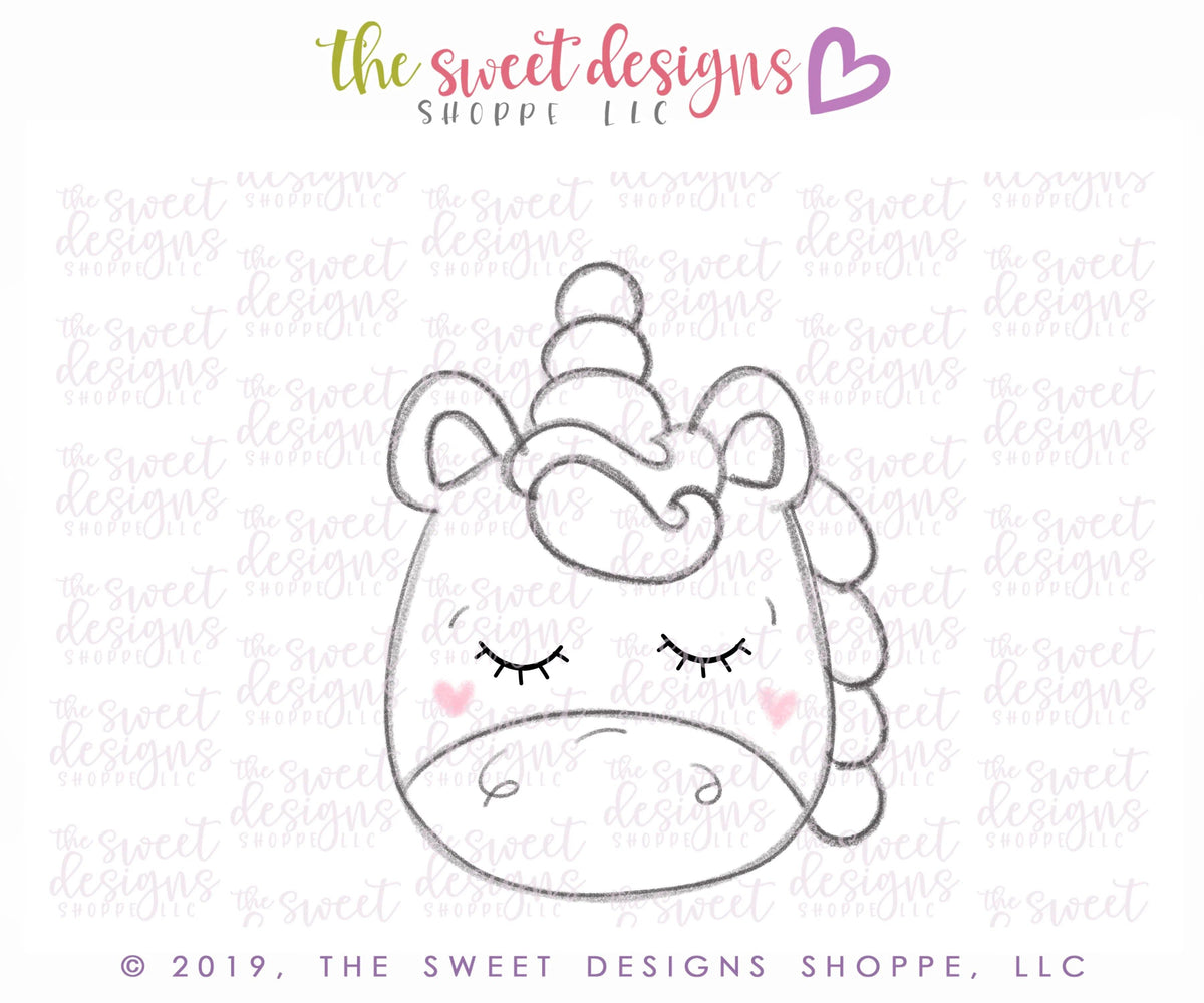 Cookie Cutters - Unicorn Face (with short horn) - Cookie Cutter - The Sweet Designs Shoppe - TSDS - - ALL,Animal,Animals,Birthday,Cookie Cutter,F,fantasy,Kids / Fantasy,Miscelaneous,Promocode,STL,Sweet,Valentines