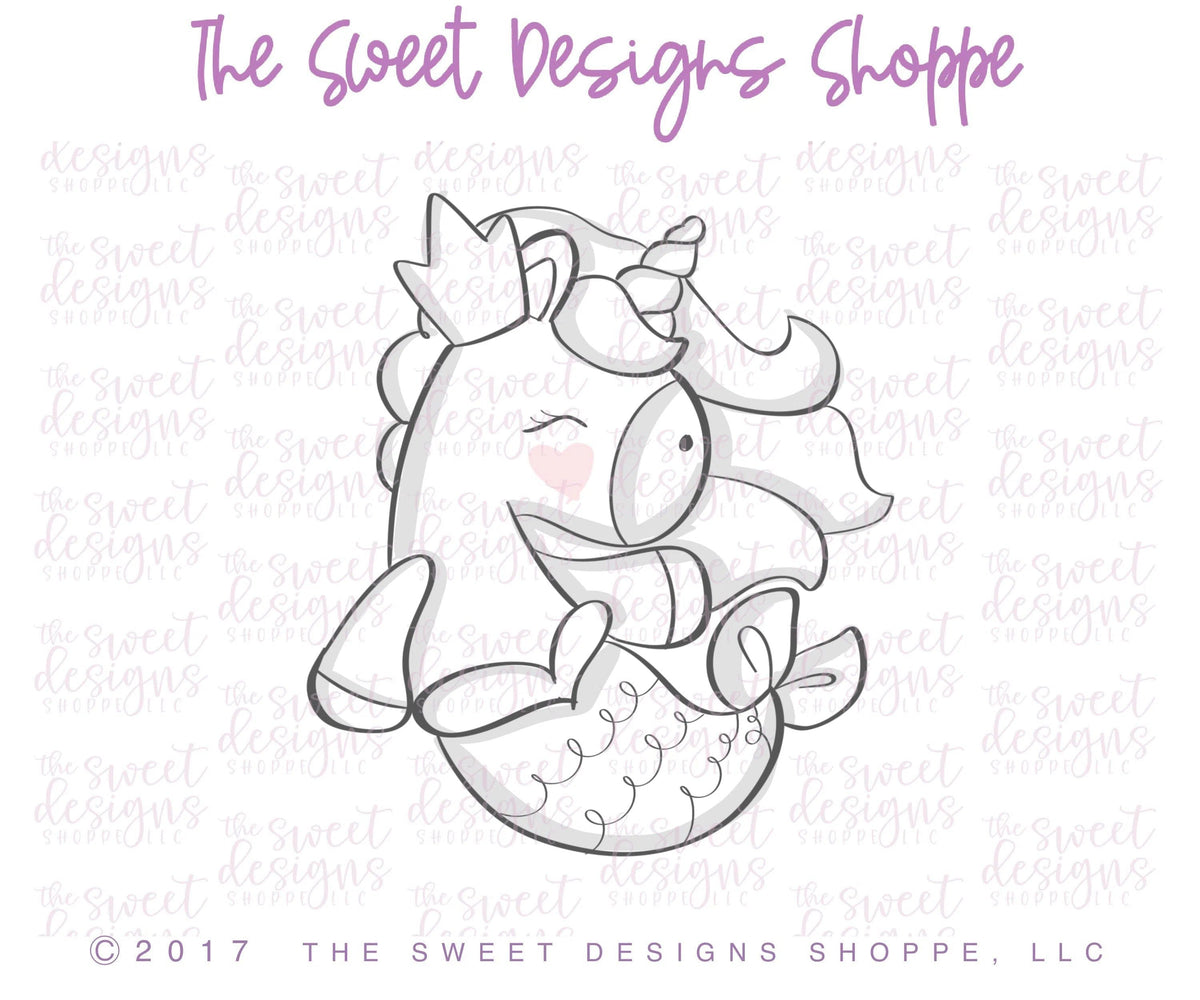 Cookie Cutters - Unicorn Mermaid - Cookie Cutter - The Sweet Designs Shoppe - TSDS - - ALL,Cookie Cutter,Fantasy,Kids / Fantasy,Promocode,STL,summer,under the sea,Valentines