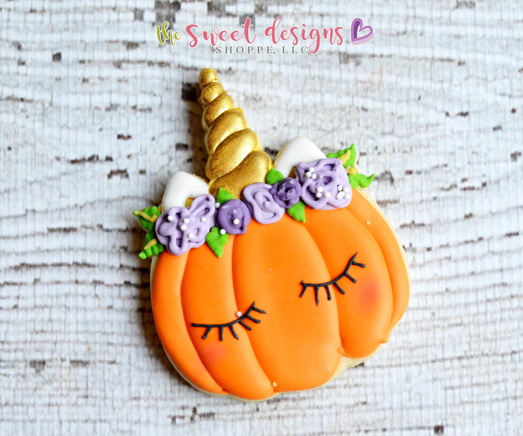 Cookie Cutters - Unicorn Pumpkin v2 - Cookie Cutter - The Sweet Designs Shoppe - TSDS - - ALL,Cookie Cutter,Customize,Fall / Halloween,Fall / Thanksgiving,Fantasy,Food,Food & Beverages,halloween,Kids / Fantasy,Promocode,Pumpkin,trick or treat,Unicorn
