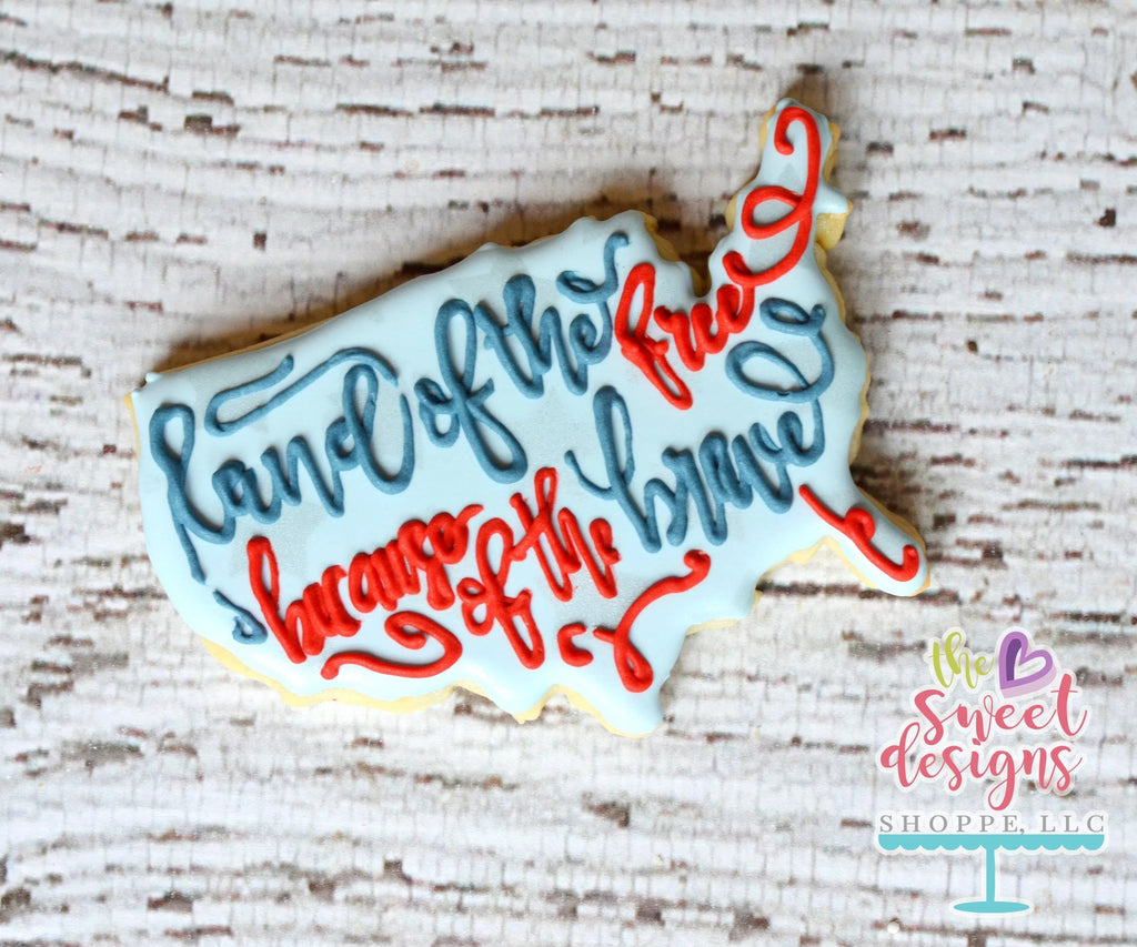 Cookie Cutters - USA Map - Cookie Cutter - The Sweet Designs Shoppe - TSDS - - 4th,4th July,4th of July,ALL,America,Cookie Cutter,fourth of July,Independence,New Year,patriotic,Promocode,STL,Travel,USA