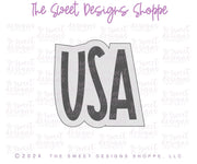 Cookie Cutters - USA Modern Plaque - Cookie Cutter - The Sweet Designs Shoppe - TSDS - - 4th,4th July,4th of July,ALL,Cookie Cutter,fourth of July,Independence,Lettering,Patriotic,Patriotric,Plaque,Plaques,PLAQUES HANDLETTERING,Promocode,STL,USA