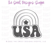 Cookie Cutters - USA Rainbow - Cookie Cutter - The Sweet Designs Shoppe - TSDS - - 4th,4th July,4th of July,ALL,Cookie Cutter,Fantasy,Kids / Fantasy,Nature,Patriotic,Patriotric,Promocode,Rainbow,retro,St. Pat,st. patrick's,STL,Summer,summer plaque,USA,Weather