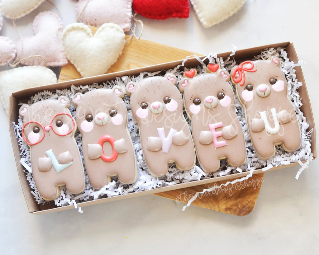 Cookie Cutters - Valentine Bears Set - Set of 4 - Cookie Cutters - The Sweet Designs Shoppe - TSDS - - ALL,Animal,Animals,back to school,Cookie Cutter,Grad,graduations,Mini Sets,Promocode,regular sets,School,School / Graduation,school supplies,set,Teacher,Teacher Appreciation,valentine,valentines