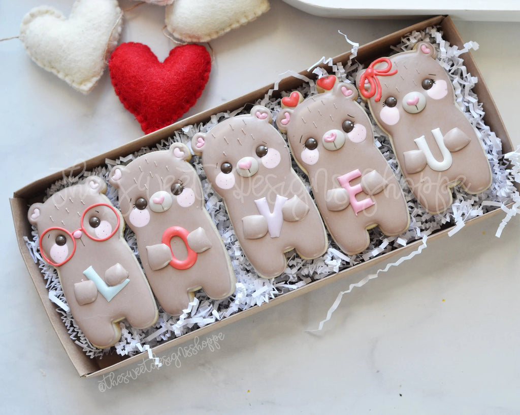 Cookie Cutters - Valentine Bears Set - Set of 4 - Cookie Cutters - The Sweet Designs Shoppe - TSDS - - ALL,Animal,Animals,back to school,Cookie Cutter,Grad,graduations,Mini Sets,Promocode,regular sets,School,School / Graduation,school supplies,set,Teacher,Teacher Appreciation,valentine,valentines