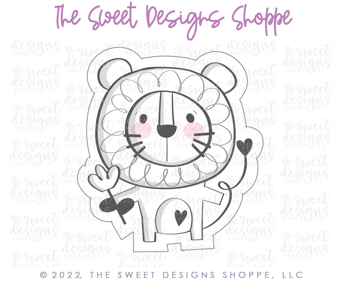 Cookie Cutters - Valentine Lion - Cookie Cutter - The Sweet Designs Shoppe - TSDS - - ALL,Animal,Animals,Cookie Cutter,Promocode,STL,valentine,valentines