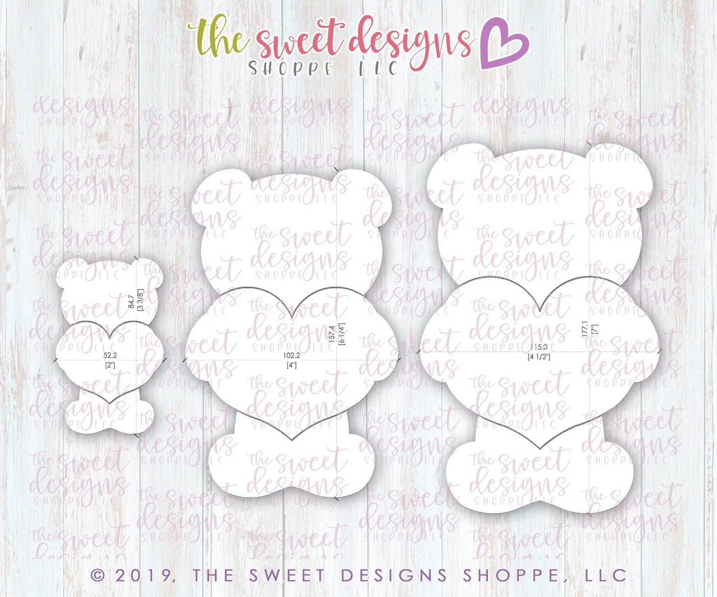 Cookie Cutters - Valentines Bear Set - Cookie Cutters - The Sweet Designs Shoppe - TSDS - - ALL,Animal,Animals,Animals and Insects,Cookie Cutter,Love,Mini Set,Mini Sets,Promocode,regular sets,set,sets,Valentine,Valentines,Valentines couples