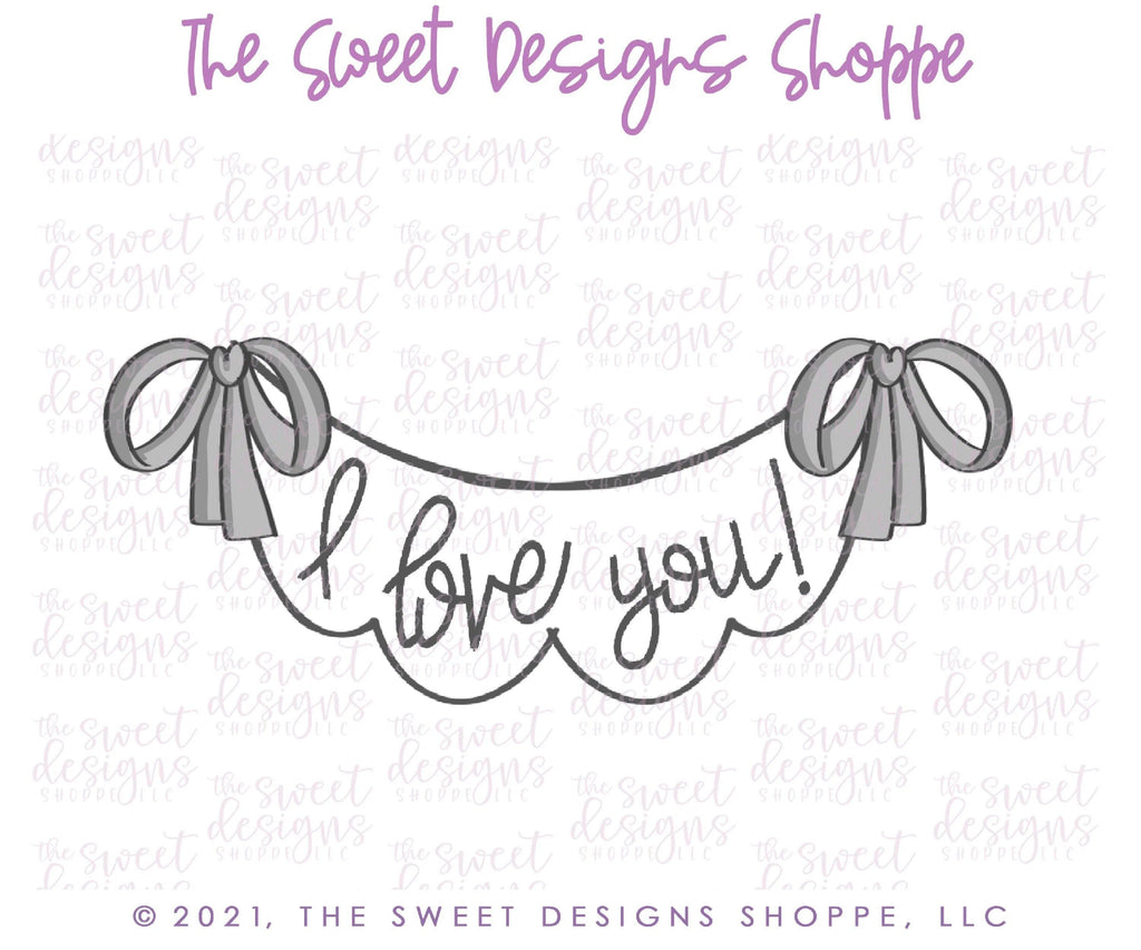 Cookie Cutters - Valentines Bunting - Cookie Cutter - The Sweet Designs Shoppe - - ALL, Birthday, Cookie Cutter, Plaque, Plaques, PLAQUES HANDLETTERING, Promocode, valentine, valentines, Wedding