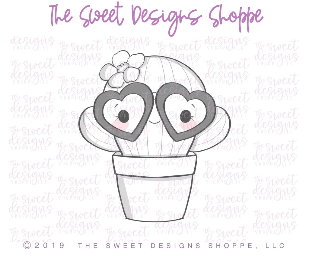 Cookie Cutters - Valentines Cactus - Cookie Cutter - The Sweet Designs Shoppe - TSDS - - ALL,Cookie Cutter,glasses,Nature,Promocode,valentines