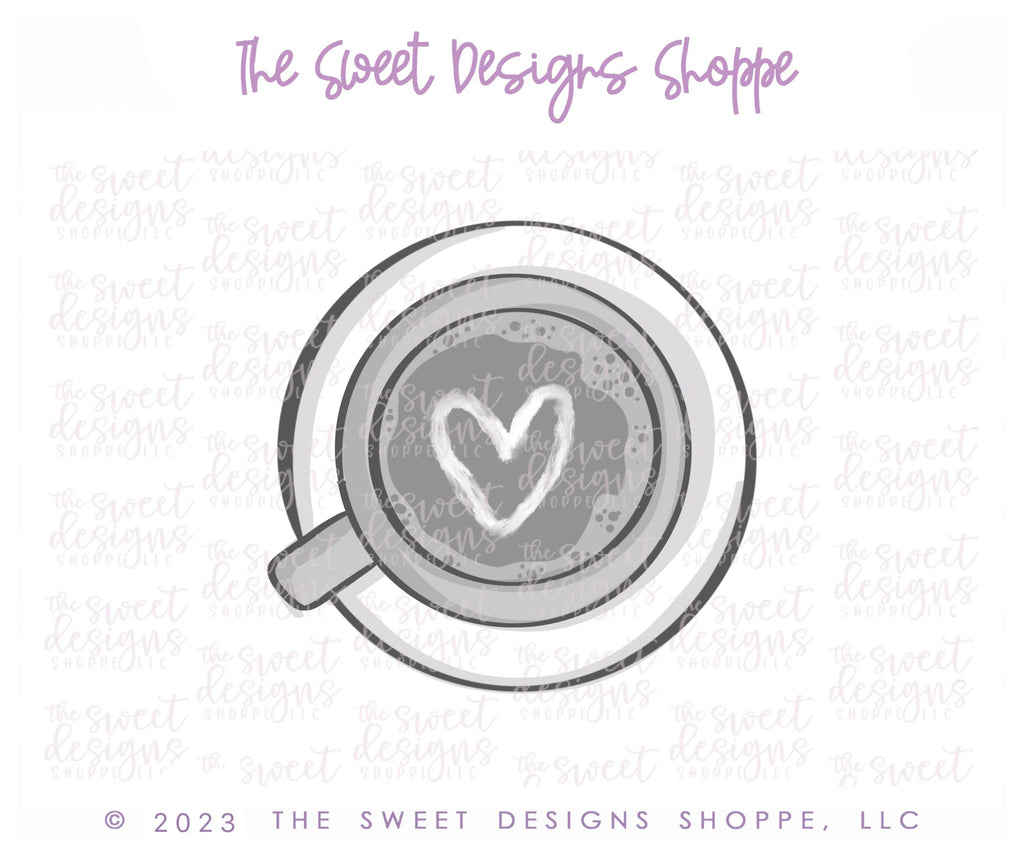 Cookie Cutters - Valentines Cappuccino - Cookie Cutter - Sweet Designs Shoppe - - ALL, beverage, Coffee, Cookie Cutter, drink, food, Food & Beverages, Promocode, valentine, valentines