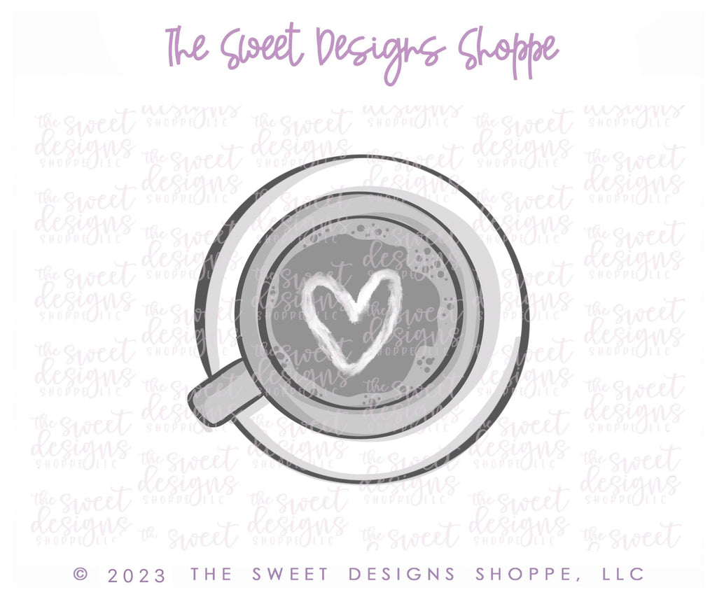Cookie Cutters - Valentines Cappuccino - Cookie Cutter - The Sweet Designs Shoppe - TSDS - - ALL,beverage,Coffee,Cookie Cutter,drink,food,Food & Beverages,Promocode,STL,valentine,valentines