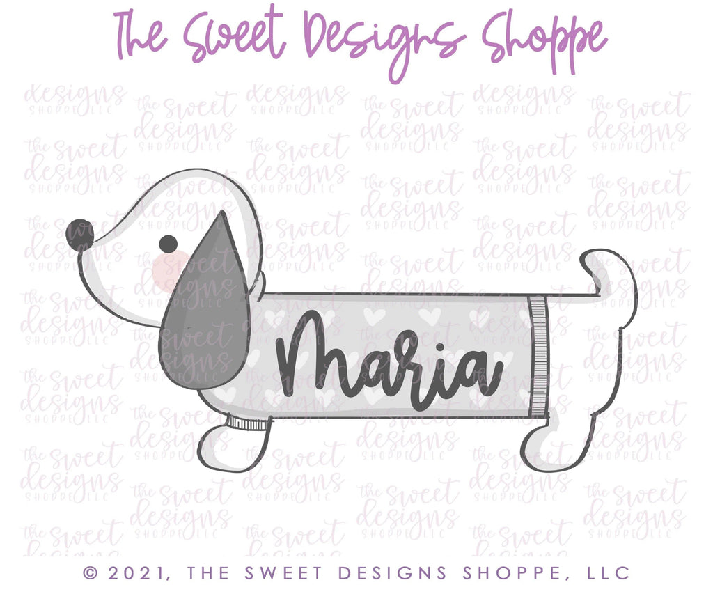 Cookie Cutters - Valentines Dachshund Dog - Cookie Cutter - The Sweet Designs Shoppe - - ALL, Animal, Animals, Animals and Insects, Cookie Cutter, Promocode, valentine, valentines