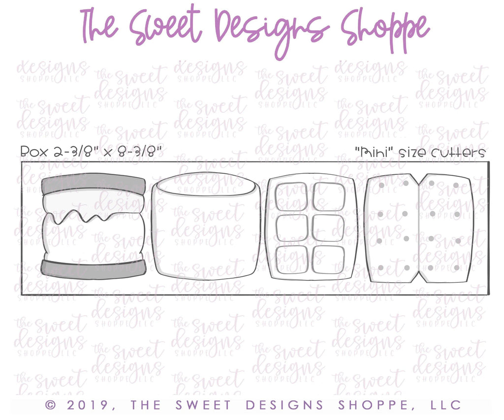 Cookie Cutters - Valentines Mini Love S'more - Set of 5 Cookie Cutters - The Sweet Designs Shoppe - TSDS - - ALL,Cookie Cutter,Love,Mini Sets,Promocode,set,SetValentines004,STL,Valentines