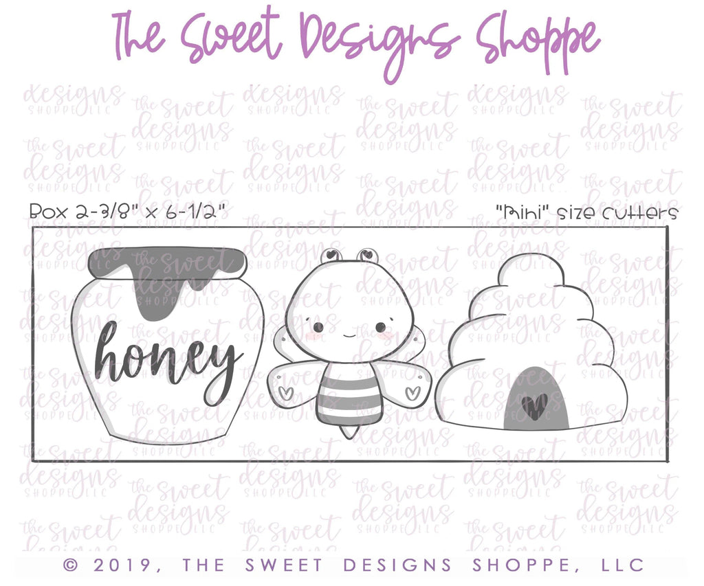 Cookie Cutters - Valentines Mini Set Bee Mine - Cookie Cutters - The Sweet Designs Shoppe - TSDS - - ALL,Cookie Cutter,Love,Mini Sets,Promocode,set,Valentines