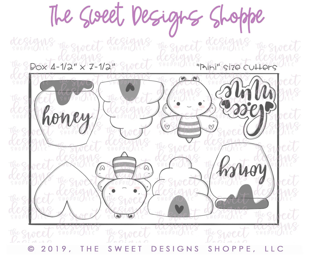 Cookie Cutters - Valentines Mini Set Bee Mine - Cookie Cutters - The Sweet Designs Shoppe - TSDS - - ALL,Cookie Cutter,Love,Mini Sets,Promocode,set,Valentines
