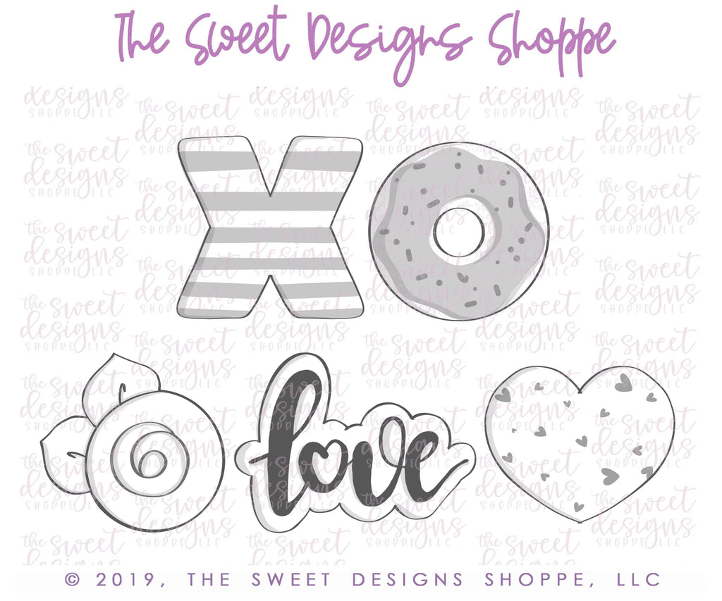 Cookie Cutters - Valentines Mini Set XOXO - Cookie Cutters - The Sweet Designs Shoppe - Set of 5 Valentines Minis XOXO - ALL, Cookie Cutter, couple, couples, Love, Mini Sets, Promocode, set, valentine, Valentines, valentines collection 2018