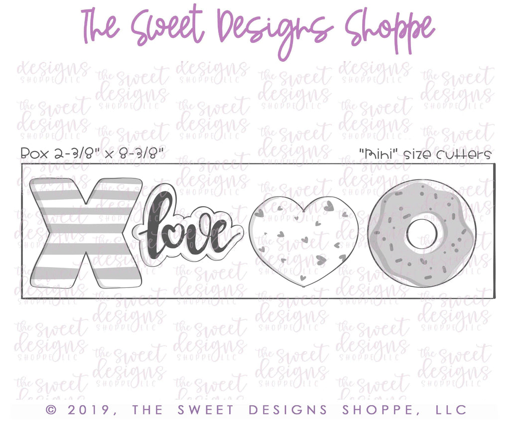 Cookie Cutters - Valentines Mini Set XOXO - Cookie Cutters - The Sweet Designs Shoppe - TSDS - - ALL,Cookie Cutter,couple,couples,Love,Mini Sets,Promocode,set,valentine,Valentines
