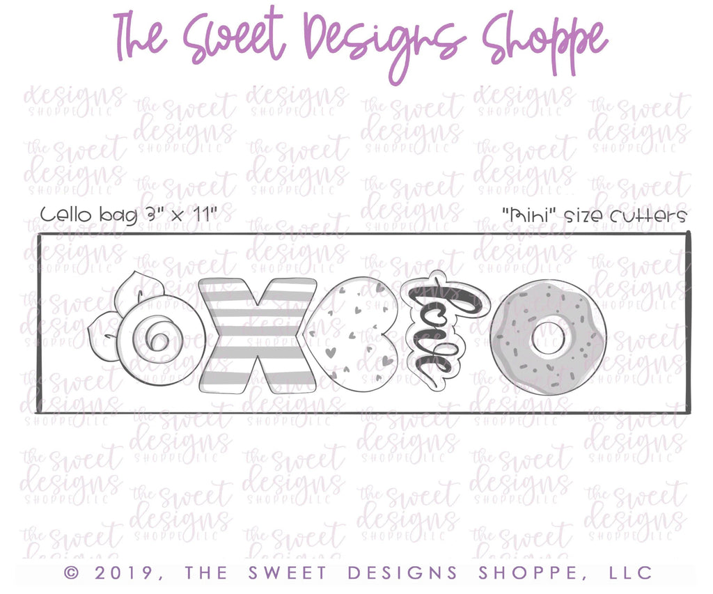 Cookie Cutters - Valentines Mini Set XOXO - Cookie Cutters - The Sweet Designs Shoppe - TSDS - - ALL,Cookie Cutter,couple,couples,Love,Mini Sets,Promocode,set,valentine,Valentines