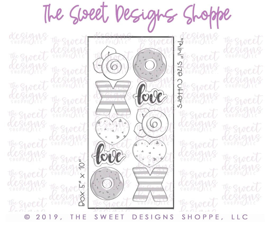 Cookie Cutters - Valentines Mini Set XOXO - Cookie Cutters - The Sweet Designs Shoppe - TSDS - - ALL,Cookie Cutter,couple,couples,Love,Mini Sets,Promocode,set,valentine,Valentines