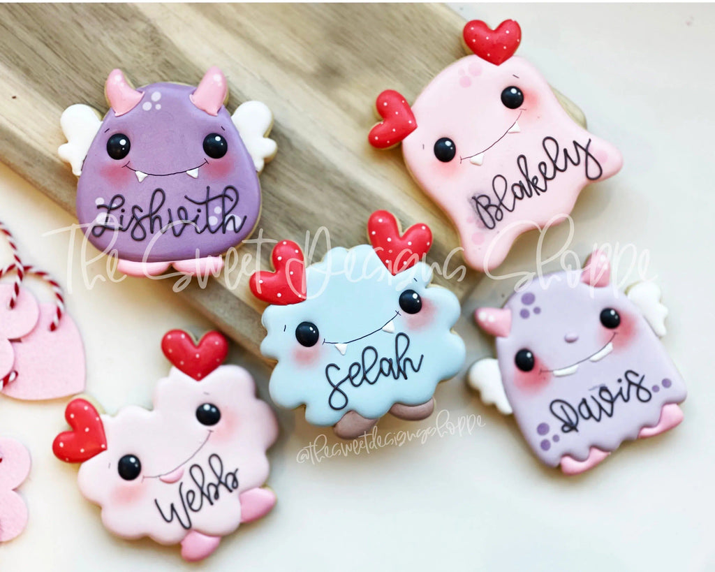Cookie Cutters - Valentines Monsters Cookie Cutter Set - Set of 5 - Cookie Cutters - The Sweet Designs Shoppe - TSDS - - ALL,Cookie Cutter,halloween,Halloween set,Mini Sets,Monster,Promocode,regular sets,set,STL,valentine,Valentine's