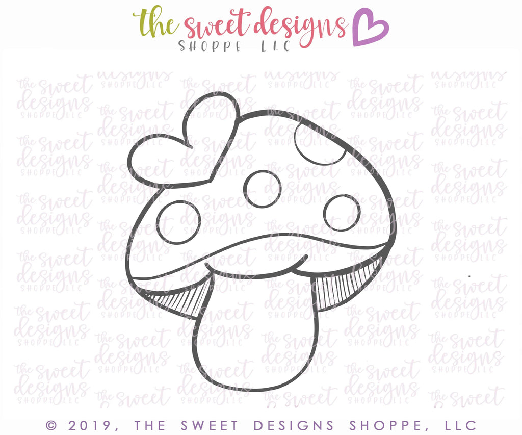 Cookie Cutters - Valentines Mushroom - Cookie Cutter - The Sweet Designs Shoppe - - ALL, Cookie Cutter, Flower, Nature, Promocode, Spring, Valentine, Valentines, Valentines couples