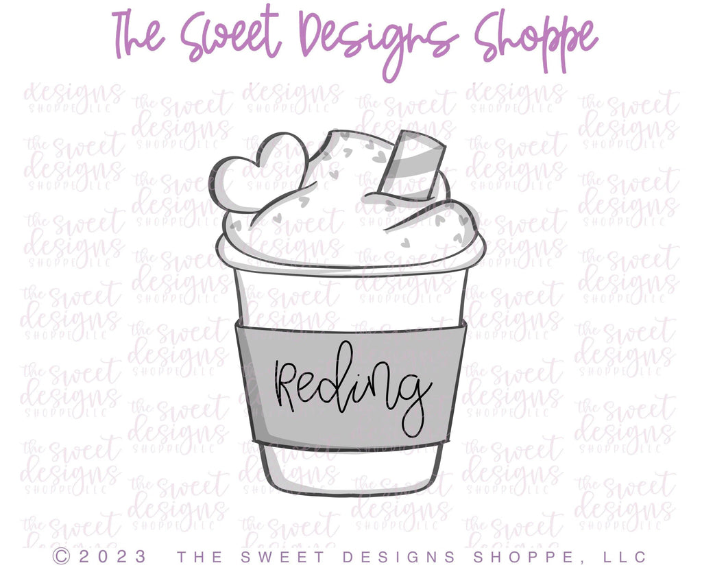 Cookie Cutters - Valentines Paper Coffee Cup- Cookie Cutter - The Sweet Designs Shoppe - TSDS - - ALL,beverage,Coffee,Cookie Cutter,drink,food,Food & Beverages,Promocode,valentine,valentines