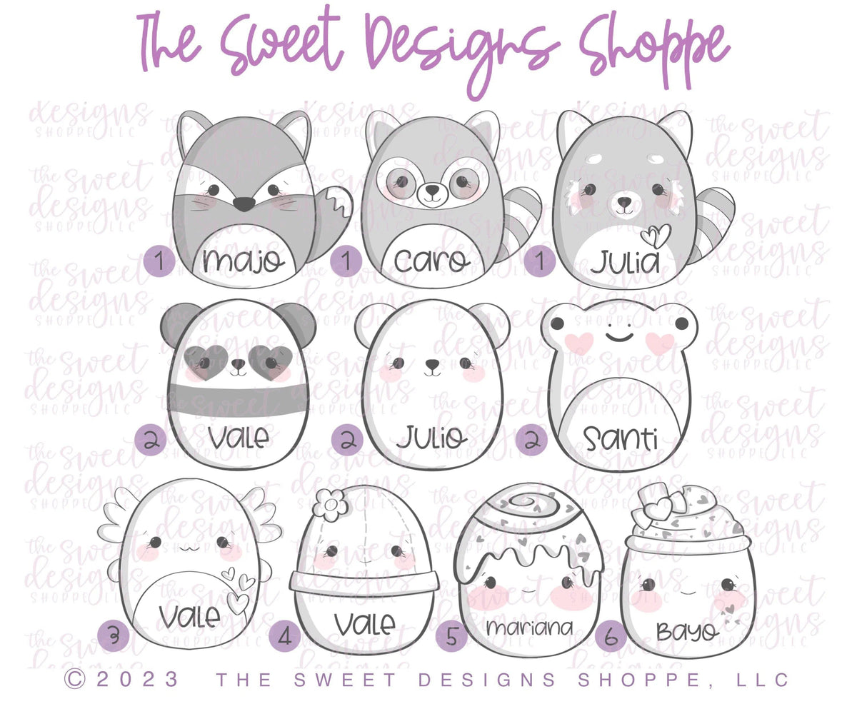 Cookie Cutters - Valentines Plush Set - Set of 6 Cookie Cutters - The Sweet Designs Shoppe - TSDS - - ALL,Animal,Animals,Animals and Insects,Cookie Cutter,Mini Sets,Promocode,regular sets,set,STL,valentine,valentines