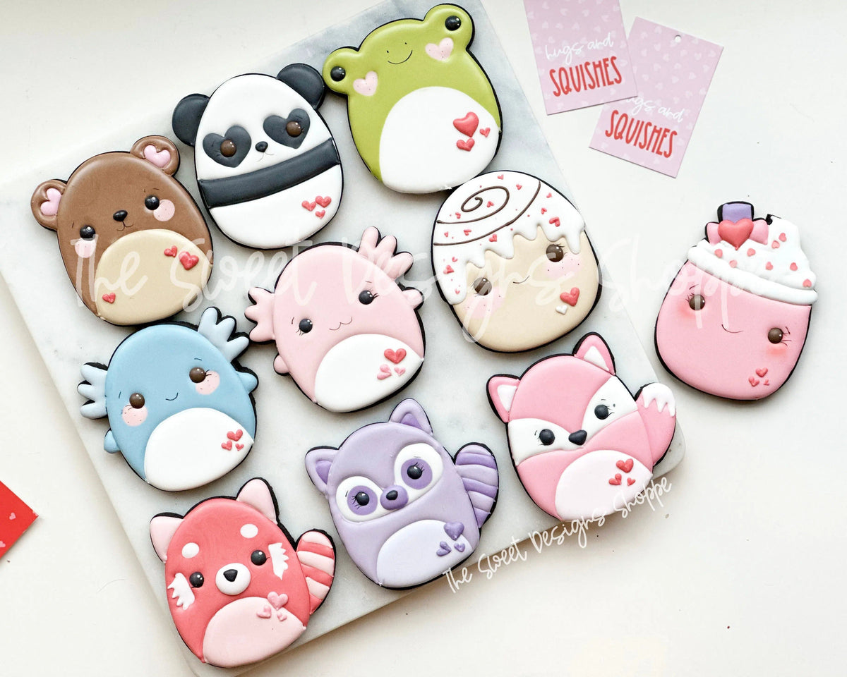 Cookie Cutters - Valentines Plush Set - Set of 6 Cookie Cutters - The Sweet Designs Shoppe - TSDS - - ALL,Animal,Animals,Animals and Insects,Cookie Cutter,Mini Sets,Promocode,regular sets,set,STL,valentine,valentines