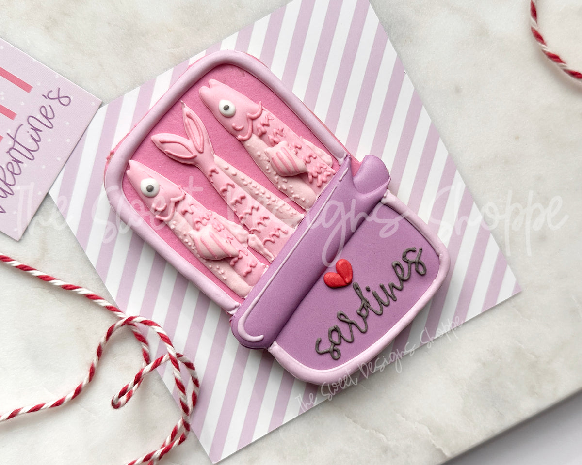 Cookie Cutters - Valentines Sardine - Cookie Cutter - The Sweet Designs Shoppe - TSDS - - ALL,Animal,Animals,Cookie Cutter,Love,Promocode,sardine can,sardines,STL,valenteine,valentine,Valentine's,Valentines 2026,valentines animals