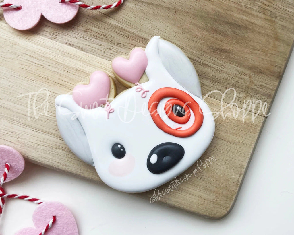 Cookie Cutters - Valentines Shopping Dog Face - Cookie Cutter - The Sweet Designs Shoppe - - ALL, Animal, Animals, Animals and Insects, Cookie Cutter, dog, dog face, dogface, Misc, Miscelaneous, Miscellaneous, Promocode, target, valentine, valentines