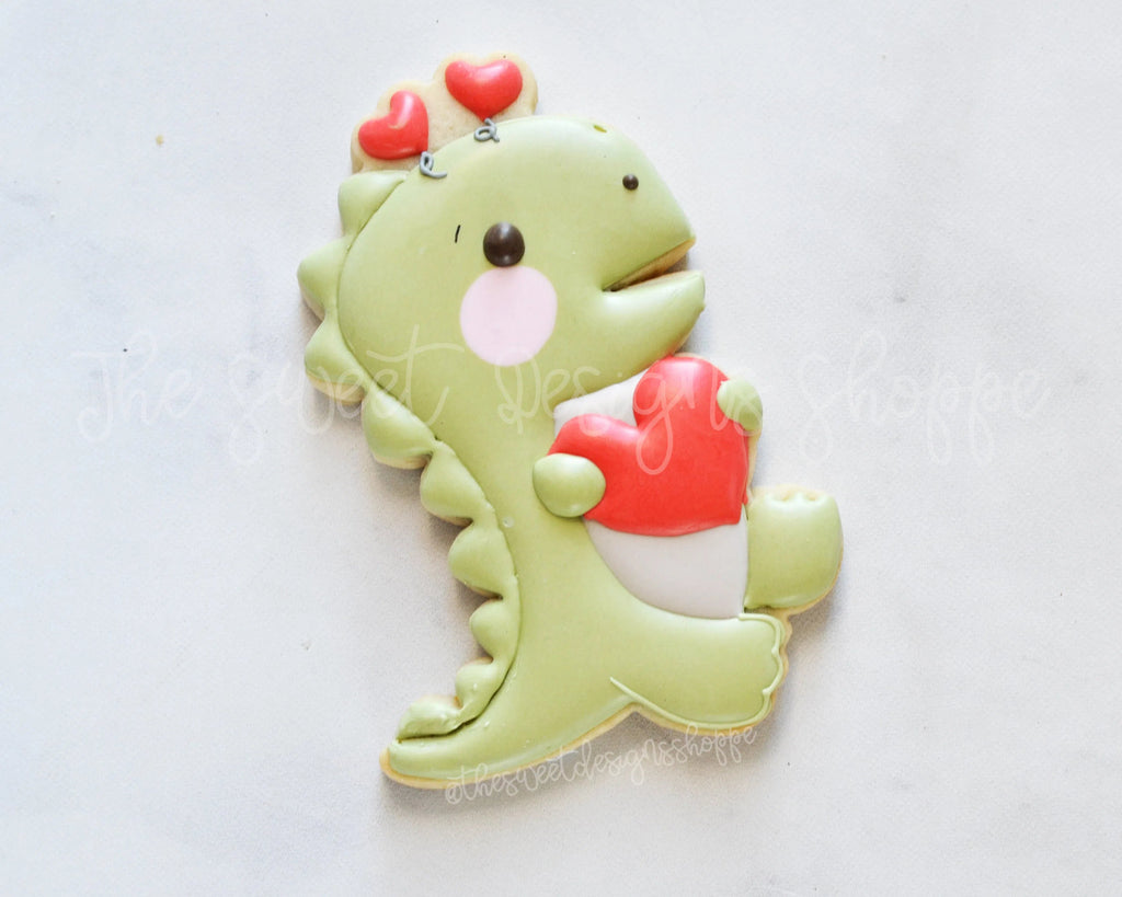 Cookie Cutters - Valentines T-Rex Dinosaur - Cookie Cutter - Sweet Designs Shoppe - - ALL, Animal, Animals, Animals and Insects, Cookie Cutter, Promocode, valentine, valentines