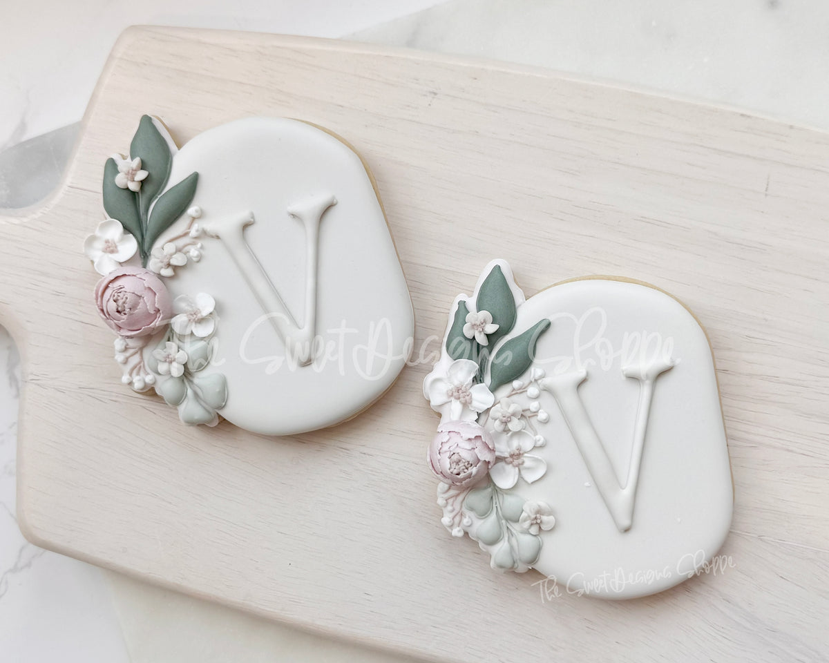 Cookie Cutters - Victoria's Oval Floral Plaque - Cookie Cutter - The Sweet Designs Shoppe - TSDS - - ALL,Cookie Cutter,Easter,Easter / Spring,First Communion,floral,Plaque,Plaques,PLAQUES HANDLETTERING,Promocode,Religious,STL,Wedding,Wedding Favors
