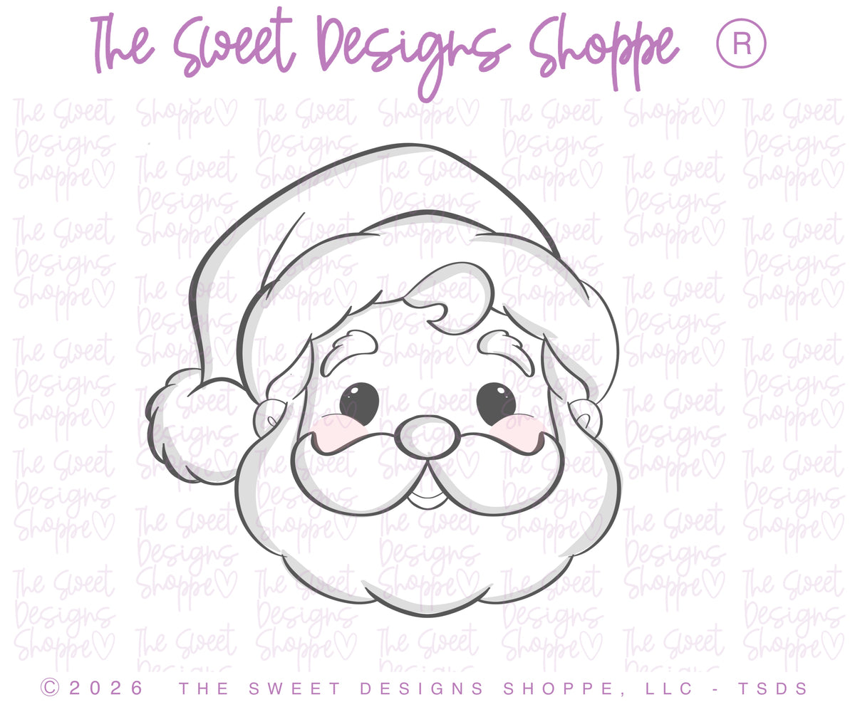 Cookie Cutters - Vintage Chubby Santa Face - Cookie Cutter - The Sweet Designs Shoppe - TSDS - - ALL,Christmas,Christmas / Winter,christmas 2026,Cookie Cutter,Food,new,Promocode,Santa Face,STL,Vintage Chubby Santa Face,Vintage Santa