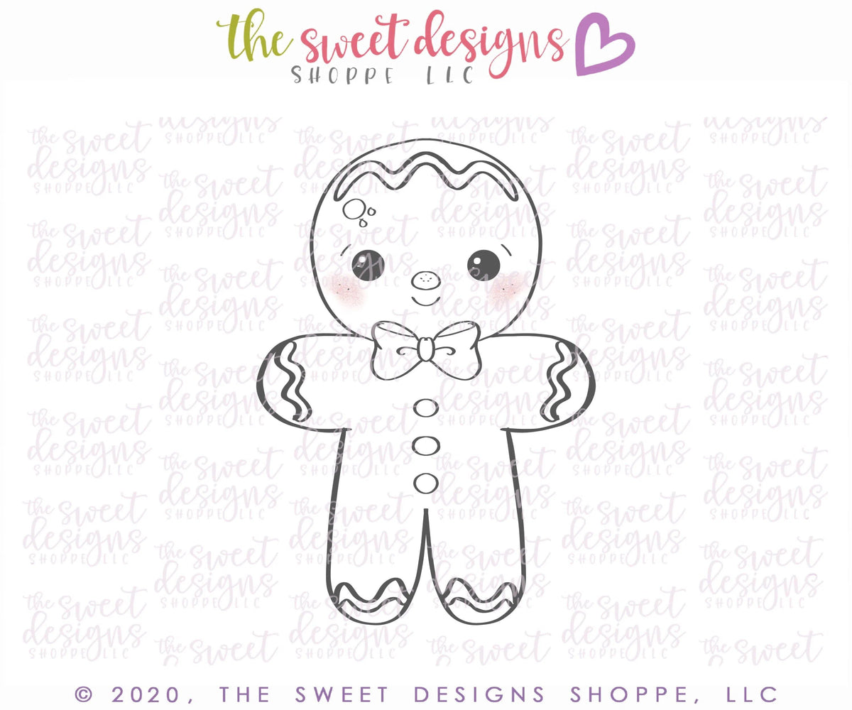 Cookie Cutters - Vintage Ginger Boy - Cookie Cutter - The Sweet Designs Shoppe - TSDS - - ALL,Christmas,Christmas / Winter,Christmas Cookies,Cookie Cutter,Ginger boy,Ginger bread,Ginger girl,gingerbread,Promocode,STL