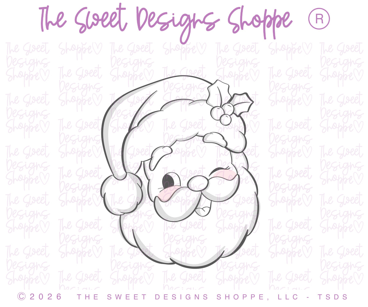Cookie Cutters - Vintage Santa Face 2026 - Cookie Cutter - The Sweet Designs Shoppe - TSDS - - ALL,Christmas,Christmas / Winter,Cookie Cutter,new,Promocode,Santa,Santa Claus,Santa Face,STL,Vintage Santa