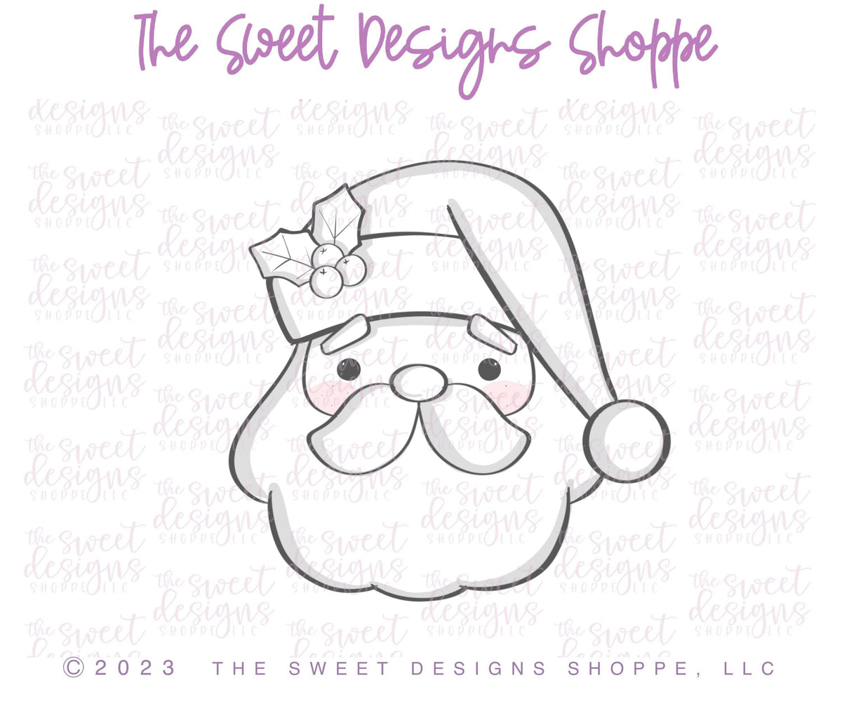 Cookie Cutters - Vintage Santa Face - Cookie Cutter - The Sweet Designs Shoppe - TSDS - - ALL,Christmas,Christmas / Winter,Christmas Cookies,Cookie Cutter,cookies for Santa,Promocode,Santa,Santa Claus,Santa Face,STL