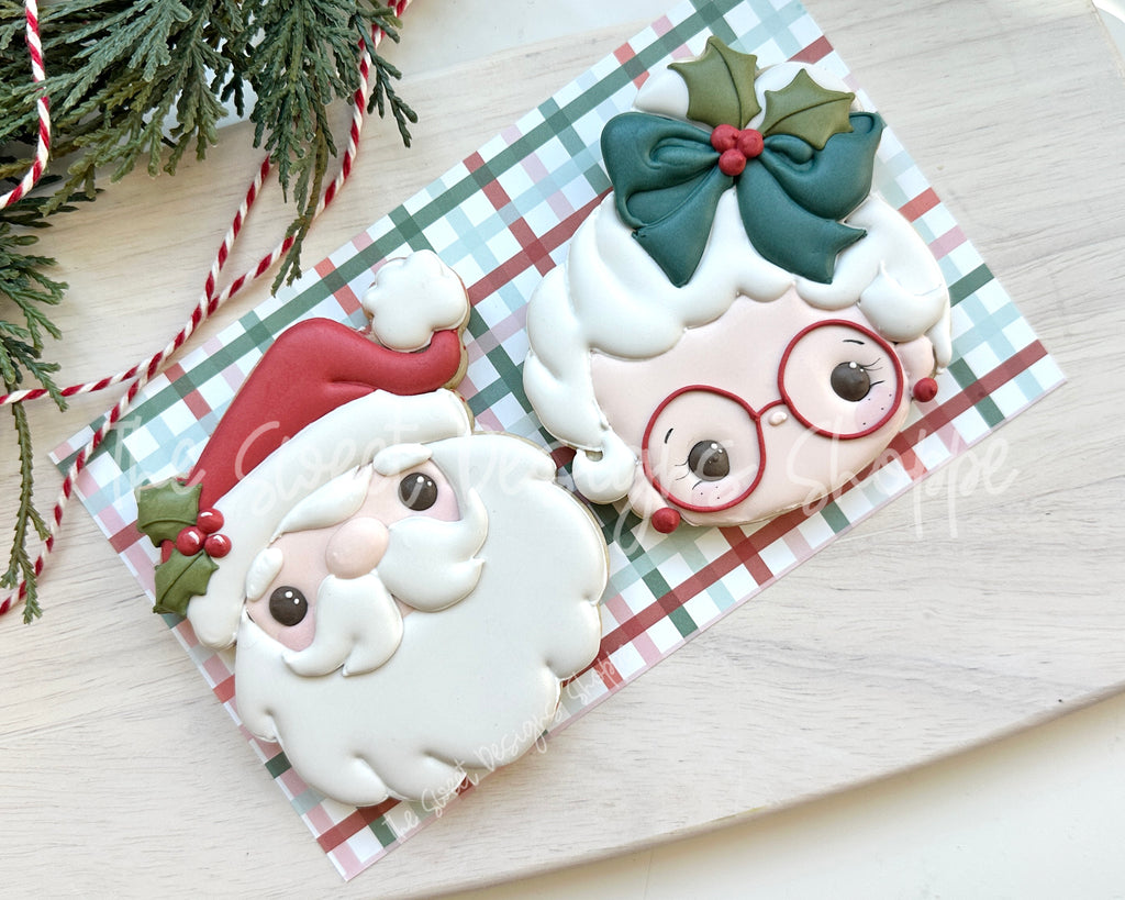 Cookie Cutters - Vintage Simple Santa & Cute Mrs Claus FacesCookie Cutter Set - Set of 2 - Cookie Cutters - The Sweet Designs Shoppe - TSDS - - ALL,Christmas,Christmas / Winter,claus,clause,Cookie Cutter,Mrs Claus,MRS Clause,MrsClaus,MrsClausFace,new,PLAQUES HANDLETTERING,Promocode,regular sets,Santa,Santa Claus,Santa Face,set,STL