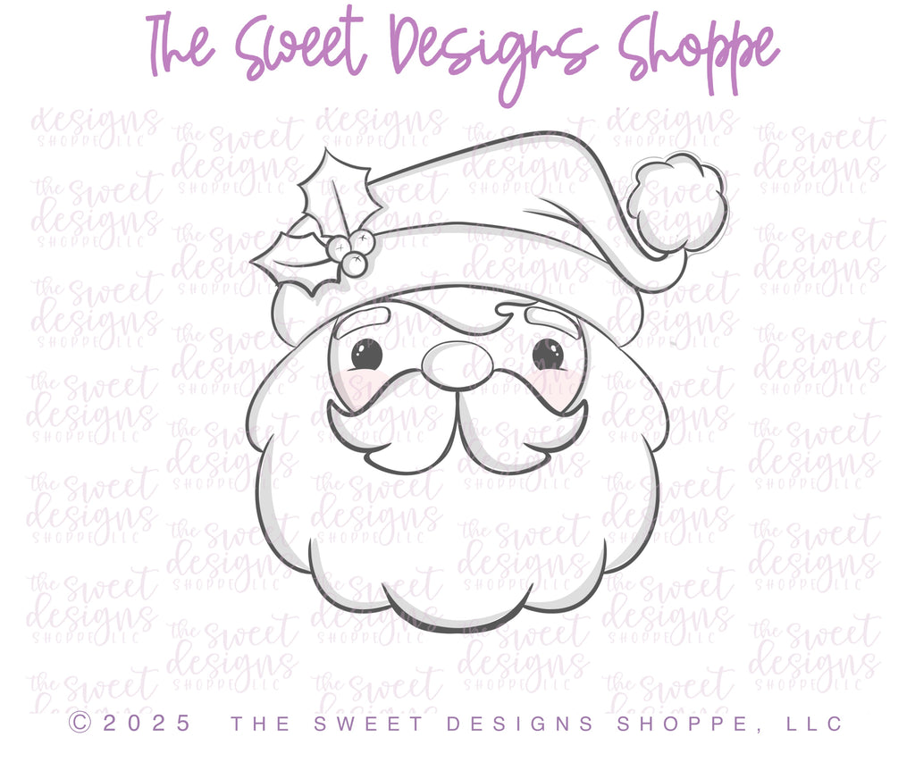 Cookie Cutters - Vintage Simple Santa Face - Cookie Cutter - The Sweet Designs Shoppe - TSDS - - ALL,Christmas,Christmas / Winter,Cookie Cutter,new,Promocode,Santa,Santa Claus,Santa Face,STL