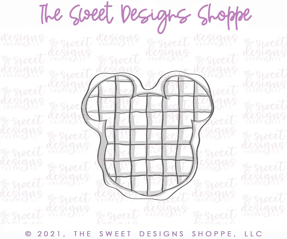 Cookie Cutters - Waffle Theme Park Snack - Cookie Cutter - The Sweet Designs Shoppe - TSDS - - ALL,Birthday,Cookie Cutter,Food,Food and Beverage,Food beverages,kids,Kids / Fantasy,mouse,Promocode,STL,summer,Sweet,Sweets,Theme Park,Travel