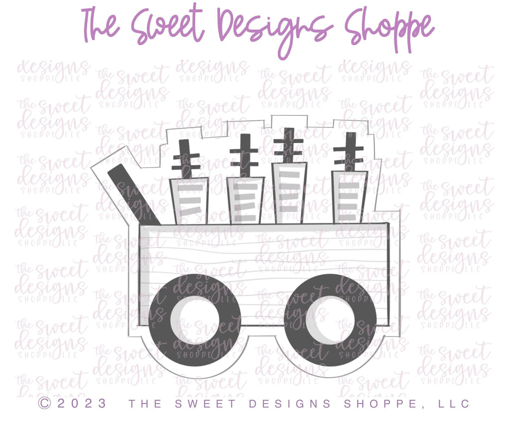 Cookie Cutters - Wagon with Carrots - Cookie Cutter - The Sweet Designs Shoppe - TSDS - - ALL,Cookie Cutter,easter,Easter / Spring,Misc,Miscelaneous,Miscellaneous,Promocode,wagon