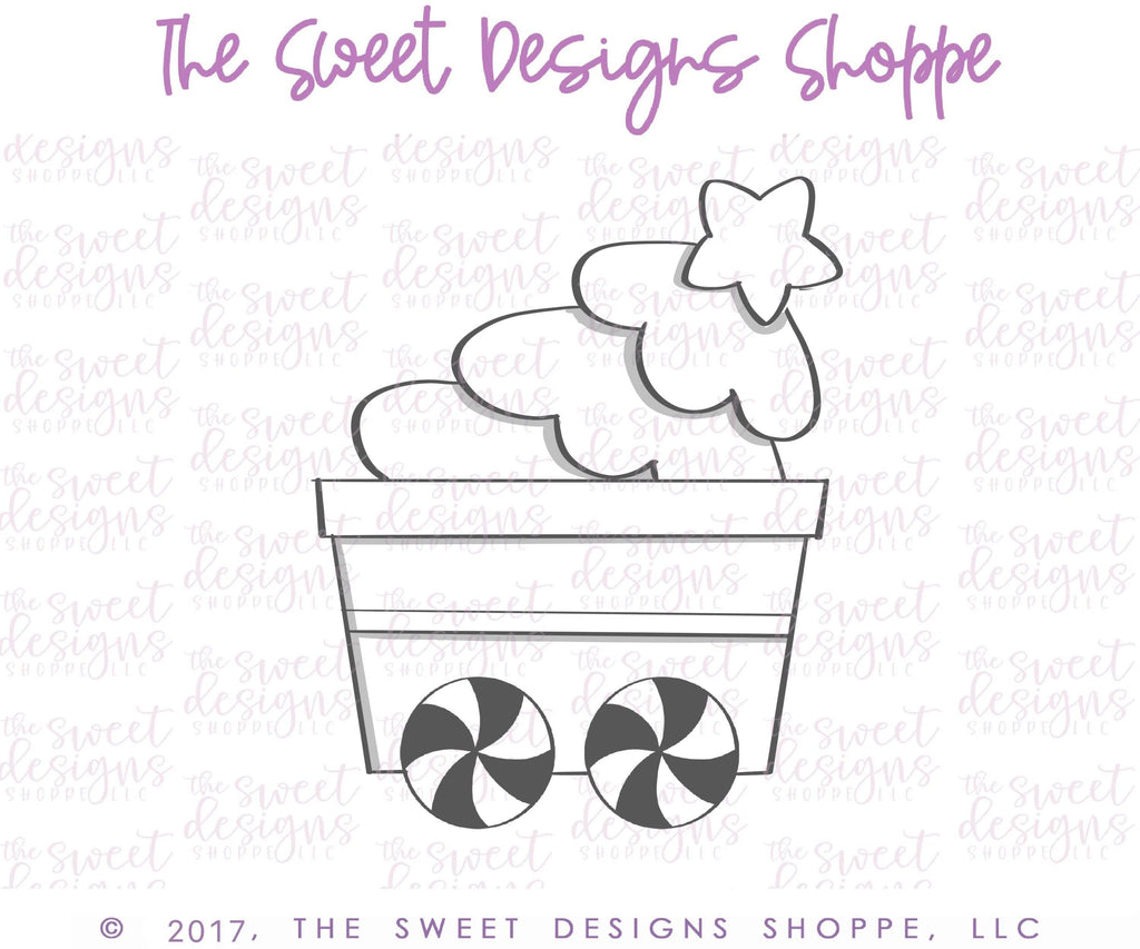 Cookie Cutters - Wagon with Christmas Tree - Cookie Cutter - The Sweet Designs Shoppe - TSDS - - ALL,Christmas,Christmas / Winter,Cookie Cutter,Decoration,nature,Promocode,toy,train,Trees Leaves and Flowers,Winter