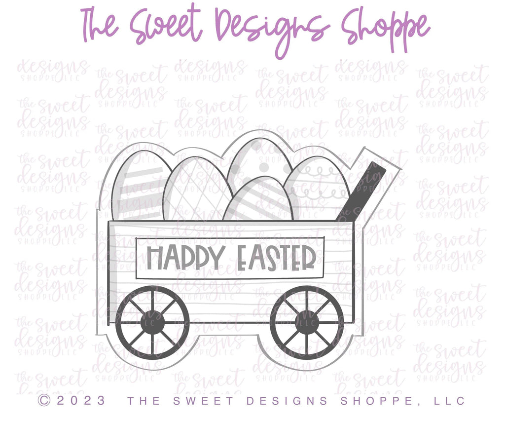 Cookie Cutters - Wagon with Easter Eggs - Cookie Cutter - The Sweet Designs Shoppe - - ALL, Cookie Cutter, easter, Easter / Spring, Misc, Miscelaneous, Miscellaneous, Promocode, wagon