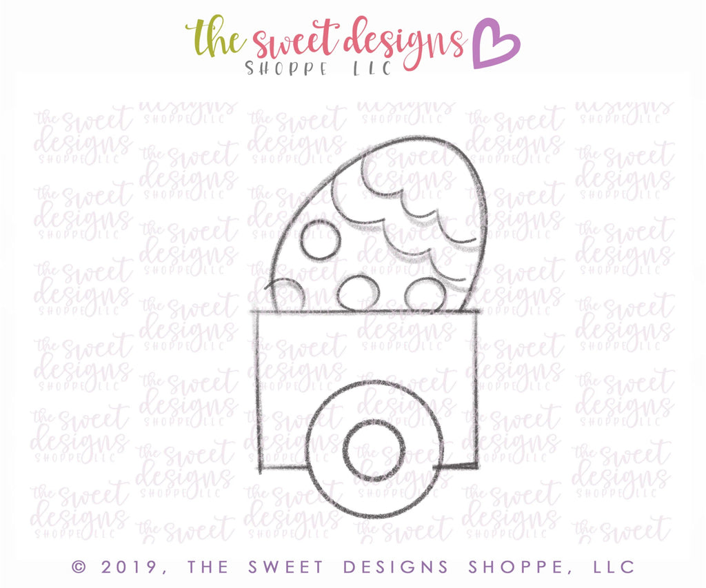 Cookie Cutters - Wagon with Egg - Cookie Cutter - The Sweet Designs Shoppe - - ALL, Cookie Cutter, Easter, Easter / Spring, Miscellaneous, Promocode, Spring