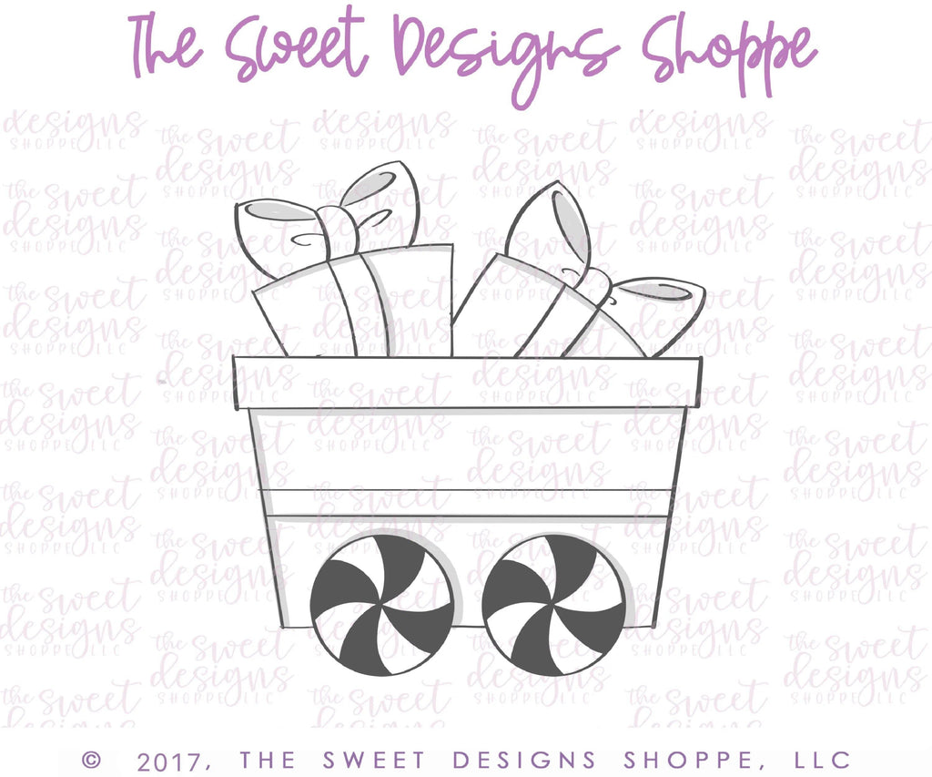 Cookie Cutters - Wagon with Gifts - Cookie Cutter - The Sweet Designs Shoppe - TSDS - - ALL,Christmas,Christmas / Winter,Cookie Cutter,Decoration,Kids / Fantasy,Promocode,toy,train,Winter