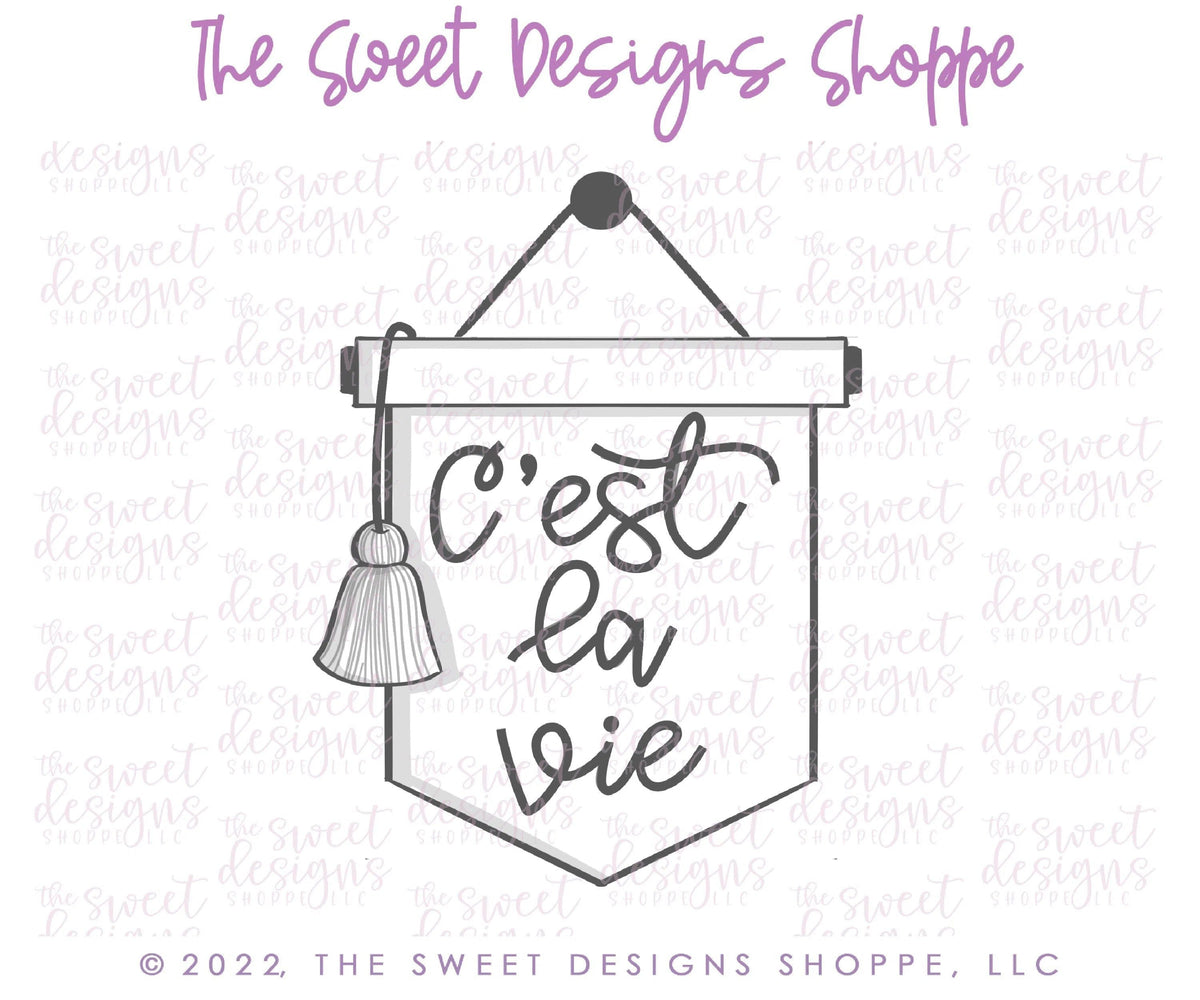 Cookie Cutters - Wall Banner with Tassel - Cookie Cutter - The Sweet Designs Shoppe - TSDS - - ALL,Baby,Baby / Kids,baby shower,baby shower favors,baby toys,Bachelorette,Banner,Birthday,Bridal Shower,celebration,Cookie Cutter,Customize,Plaque,Plaques,PLAQUES HANDLETTERING,Promocode,Retro,Ribbon,Sign,STL,Vintage,Wedding,Wedding Favors