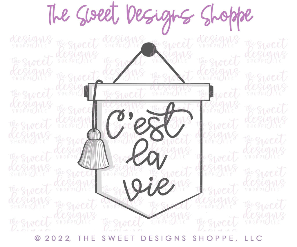 Cookie Cutters - Wall Banner with Tassel - Cookie Cutter - The Sweet Designs Shoppe - - ALL, Baby, Baby / Kids, baby shower, baby toys, Bachelorette, Banner, Birthday, Bridal Shower, celebration, Cookie Cutter, Customize, Plaque, Plaques, PLAQUES HANDLETTERING, Promocode, Retro, Ribbon, Sign, Vintage, Wedding