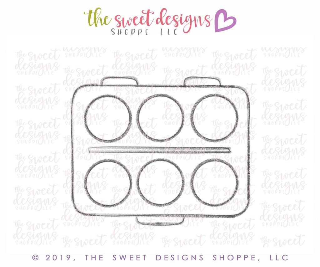 Cookie Cutters - Watercolor Palette - Cookie Cutter - The Sweet Designs Shoppe - TSDS - - ALL,back to school,Cookie Cutter,Grad,graduations,office,paint,Promocode,School,School / Graduation,school supplies