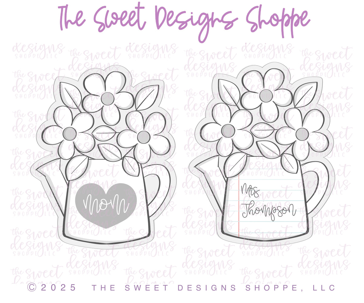 Cookie Cutters - Watering Can with Daisies - Cookie Cutter - The Sweet Designs Shoppe - TSDS - - ALL,Cookie Cutter,Easter / Spring,Leaves,Leaves and Flowers,mother,mothers,Mothers Day,Nurse,Nurse Appreciation,Promocode,Spring,STL,Teacher,Teacher Appreciation,Trees Leaves and Flowers,valentine,Valentine's,Wedding,Wedding Favors,Woodlands Leaves and Flowers