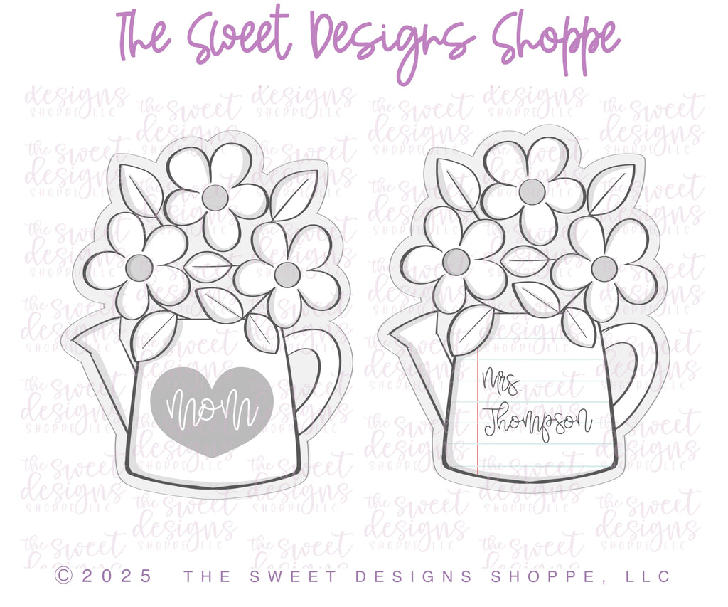 Cookie Cutters - Watering Can with Daisies - Cookie Cutter - The Sweet Designs Shoppe - TSDS - - ALL,Cookie Cutter,Easter / Spring,Leaves,Leaves and Flowers,mother,mothers,Mothers Day,Nurse,Nurse Appreciation,Promocode,Spring,STL,Teacher,Teacher Appreciation,Trees Leaves and Flowers,valentine,Valentine's,Wedding,Woodlands Leaves and Flowers