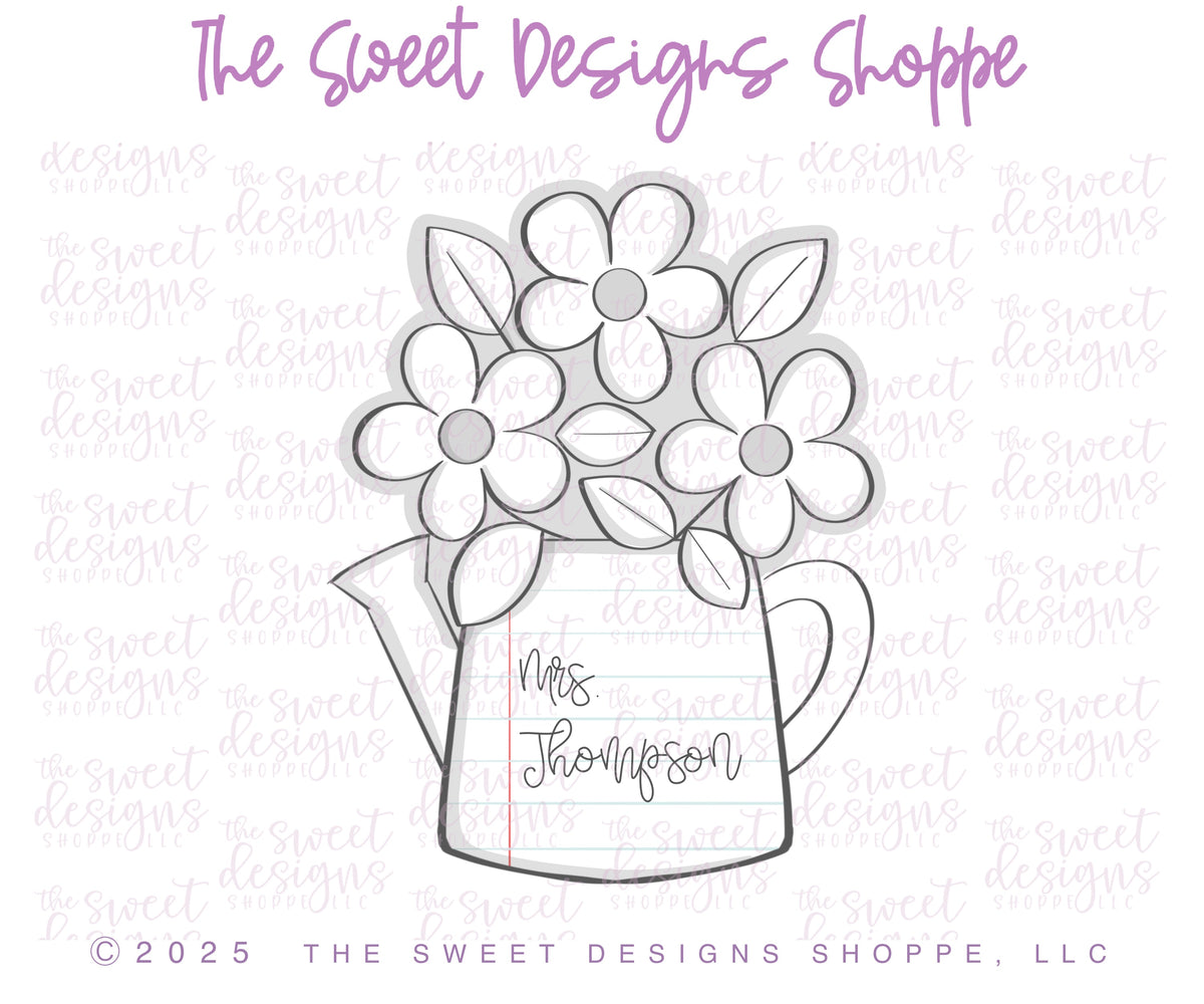 Cookie Cutters - Watering Can with Daisies - Cookie Cutter - The Sweet Designs Shoppe - TSDS - - ALL,Cookie Cutter,Easter / Spring,Leaves,Leaves and Flowers,mother,mothers,Mothers Day,Nurse,Nurse Appreciation,Promocode,Spring,STL,Teacher,Teacher Appreciation,Trees Leaves and Flowers,valentine,Valentine's,Wedding,Wedding Favors,Woodlands Leaves and Flowers