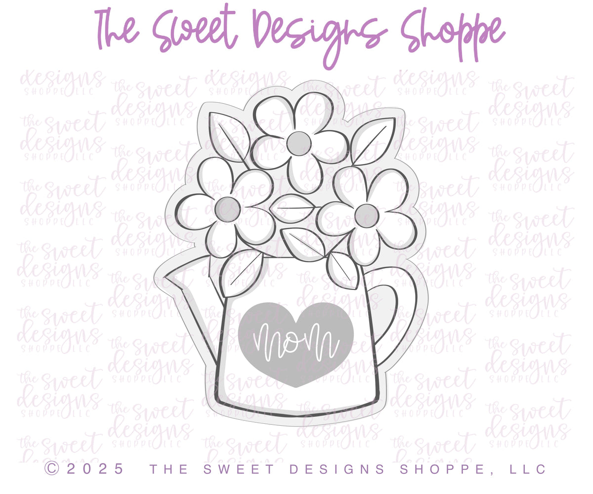 Cookie Cutters - Watering Can with Daisies - Cookie Cutter - The Sweet Designs Shoppe - TSDS - - ALL,Cookie Cutter,Easter / Spring,Leaves,Leaves and Flowers,mother,mothers,Mothers Day,Nurse,Nurse Appreciation,Promocode,Spring,STL,Teacher,Teacher Appreciation,Trees Leaves and Flowers,valentine,Valentine's,Wedding,Wedding Favors,Woodlands Leaves and Flowers